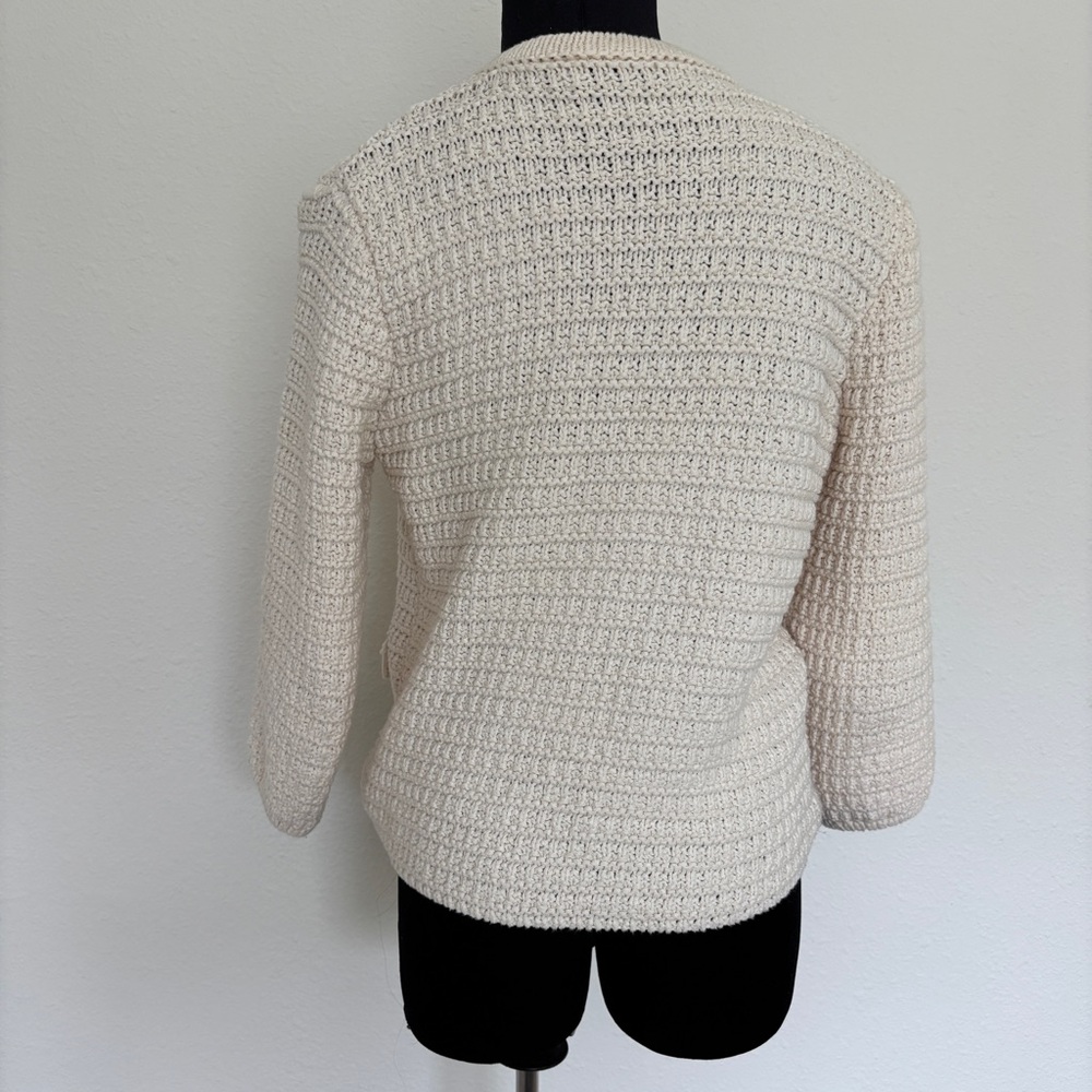 Zara Cream Ecru Textured Knit Cardigan - Picture 4 of 10
